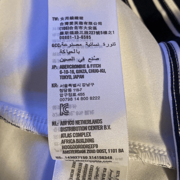 Abercrombie & Fitch Navy Black White Striped Lined A-Line Mini Skirt Size Small - Picture 5 of 7